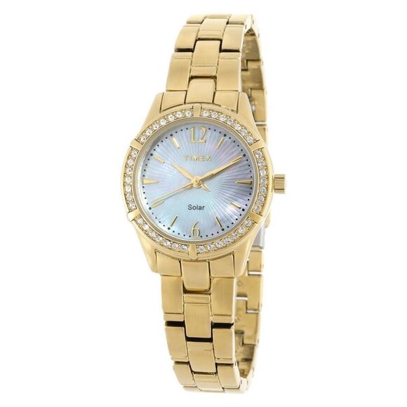 NWT Authentic Timex Trend Crystal Mother of Pearl Dial Women's Watch - Picture 1 of 3
